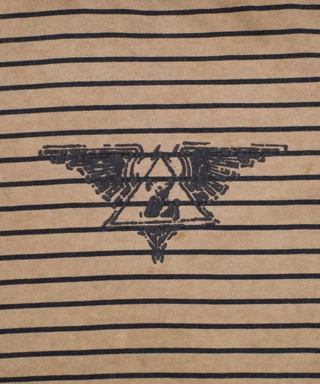 90's JIMMY'Z Paff Printing Striped Tops M