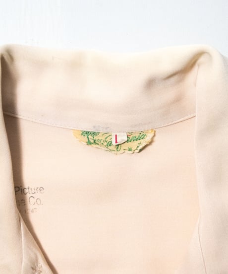 50-60's Made in California Rayon Open Collar Shirts L