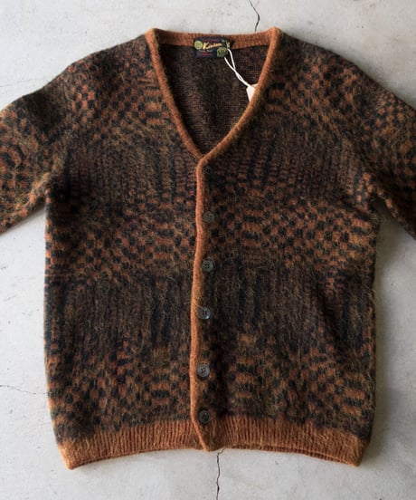 60's Kinson Psychedelic Patterend Mohair Cardigan 34