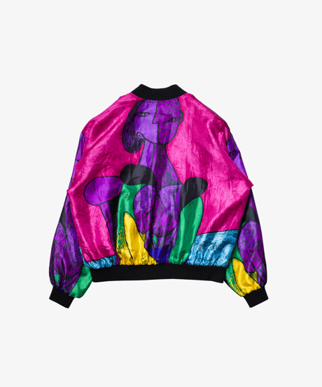90's Picasso All Over Print Satin Jacket
