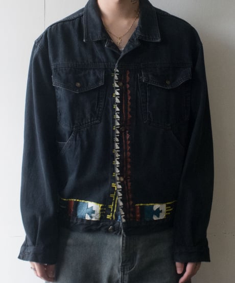 90's UNIONBAY Hand Painted Trucker Jacket M