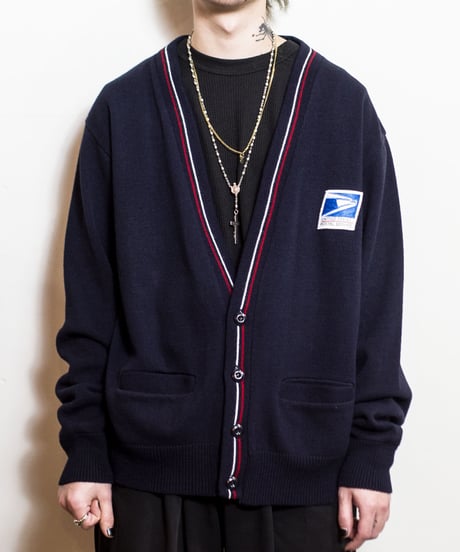 90's USPS Embroidered Acrylic Cardigan L