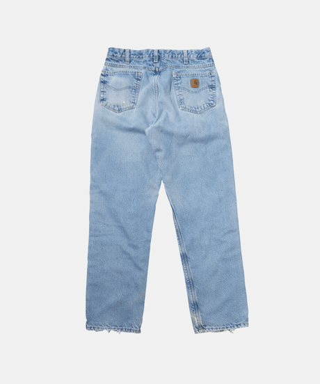 90's Carhartt Crashed Fleece Liner Denim Pants 34×34