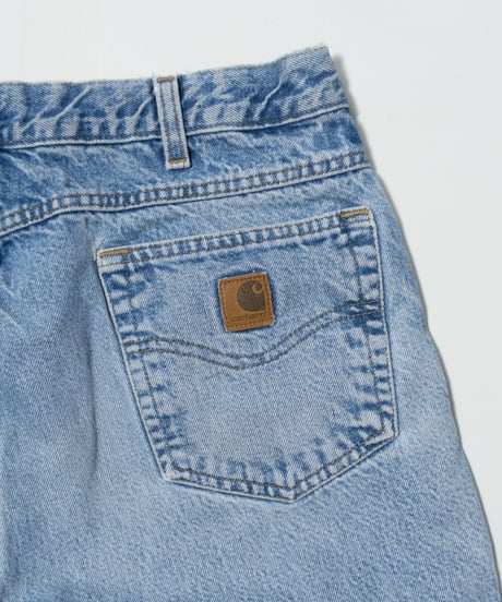 90's Carhartt Crashed Fleece Liner Denim Pants 34×34