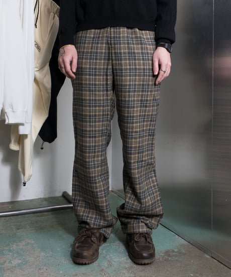 70's Majer Slacks Pure Wool Check Slacks 34×32?