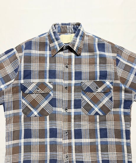 70's SEARS Fieldmaster Print Flannel Shirts M