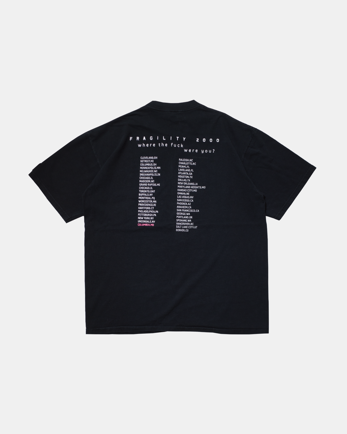 Nine Inch Nails Fragility 2000 Tシャツ 2000's Nine inch nails S/S T-Shirts 