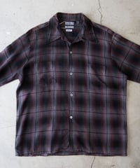 60's Grant-Crest Over dyed Ombre Check Shirts L