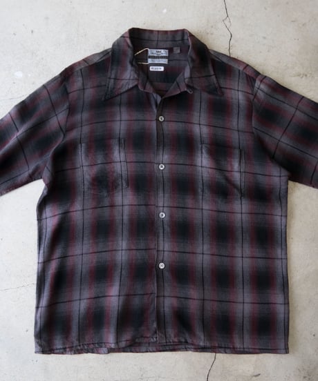 60's Grant-Crest Over dyed Ombre Check Shirts L