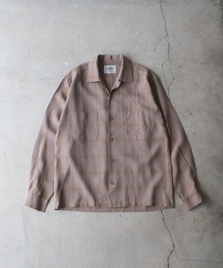 60's Da Vinci Shadow Check Shirts M