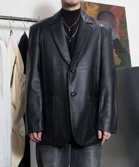 The Leather Factory Genuine Leather Tailored Jacket 44