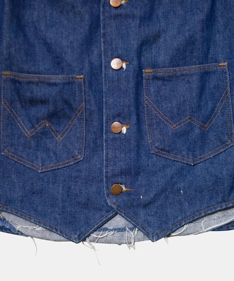 80's Wrangler Customized Denim Vest "Motorcycle"