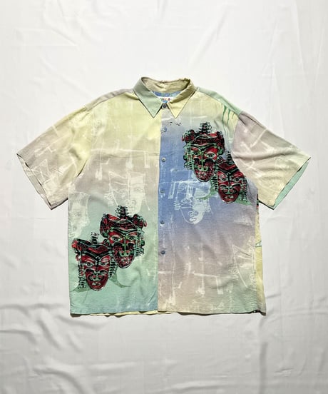 80-90's Jams World Spun-Crushed Rayon Hawaiian Shirts XL