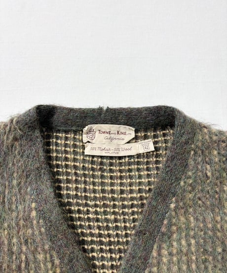 60's TOWNE and KING Mohair Cardigan "Shaggy!!!"