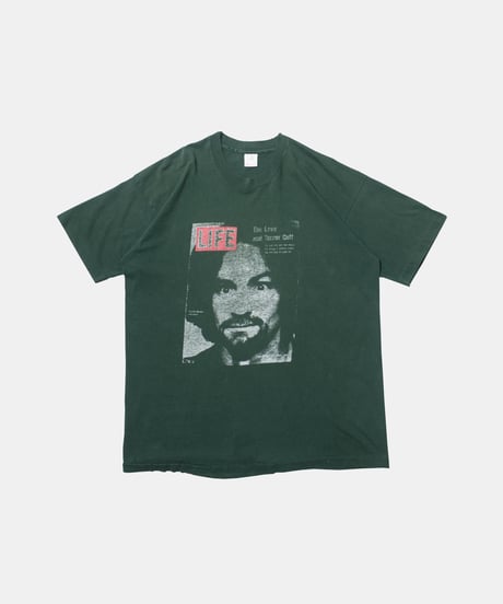 90's Life Magazine "Charles Manson" S/S T-shirts XL
