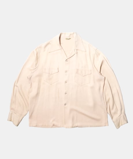 50-60's Made in California Rayon Open Collar Shirts L