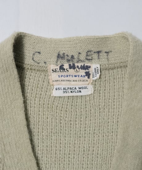 60's SEARS Alpaca Wool Cardigan L
