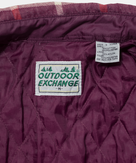 Outdoor Exchange Quilting Nel Check Shirts M
