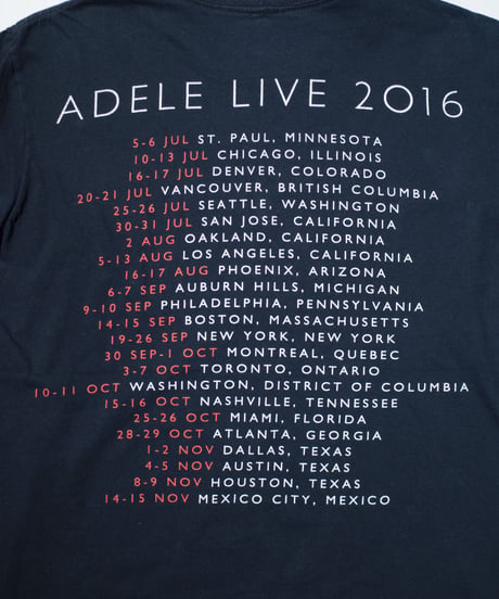2016's Adele"Live 2016 Tour" S/S T-shirts L