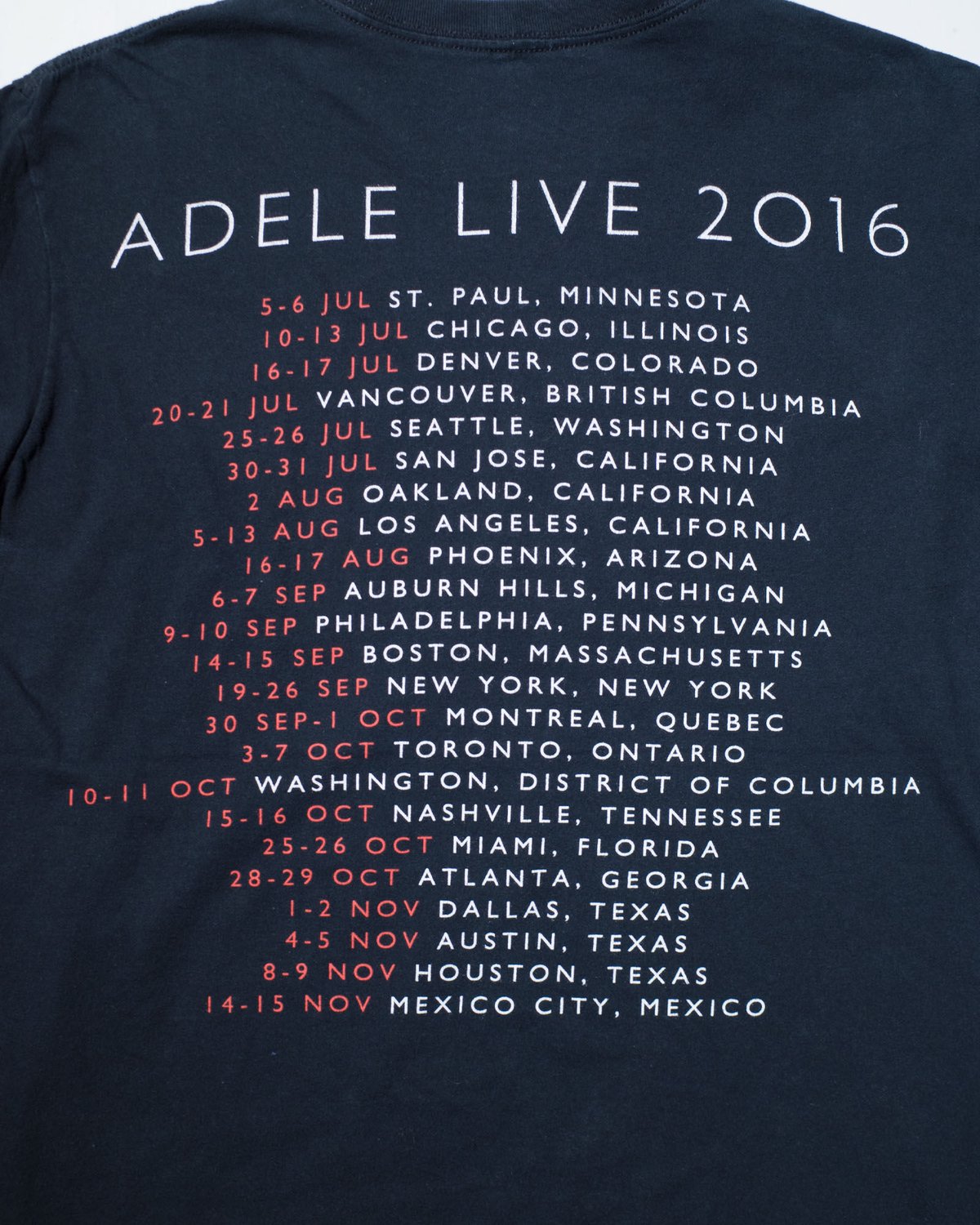 ADELE LIVE 2017 落書き ツアー Tシャツ 輸入古着 ADELEアデル LIVE2017 両面 公式ミュージックTシャツ