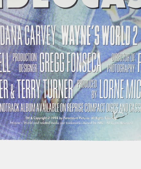 94's Wayne's World Ⅱ Poster 100.5×64
