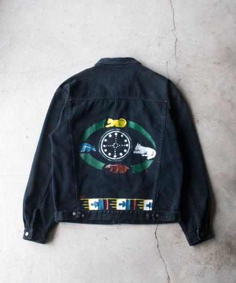 90's UNIONBAY Hand Painted Trucker Jacket M