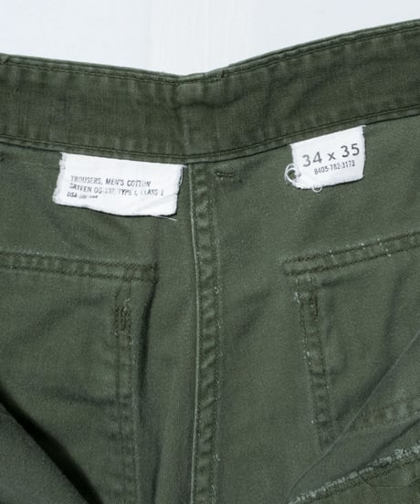 60's US ARMY Sateen Type1 Trouser 34×35 ベイカーパンツ