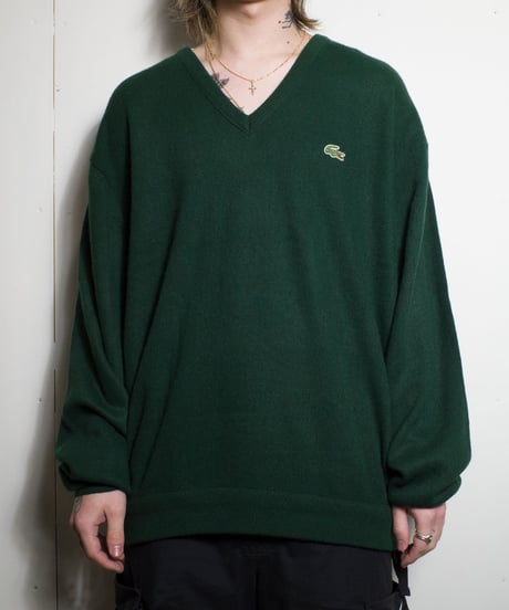 80-90's IZOD Lacoste Acrylic V-neck Sweater XL