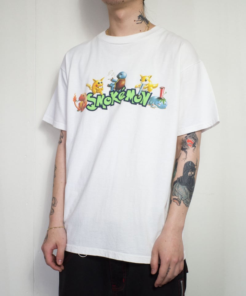 【L】SMOKEMON スモークモン Tシャツ ホワイト パロディ 希少 90's Smokemon L | DESIRE OFFICIAL E-STORE
