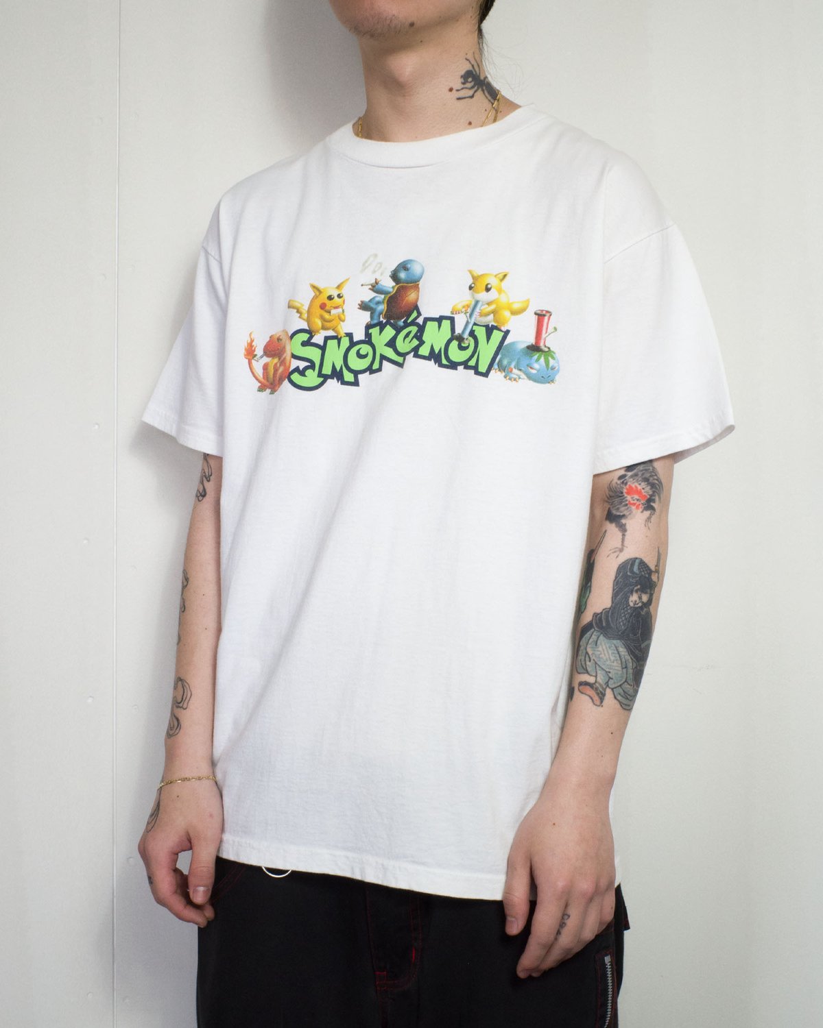 【L】SMOKEMON スモークモン Tシャツ ホワイト パロディ 希少 90's Smokemon L | DESIRE OFFICIAL E-STORE