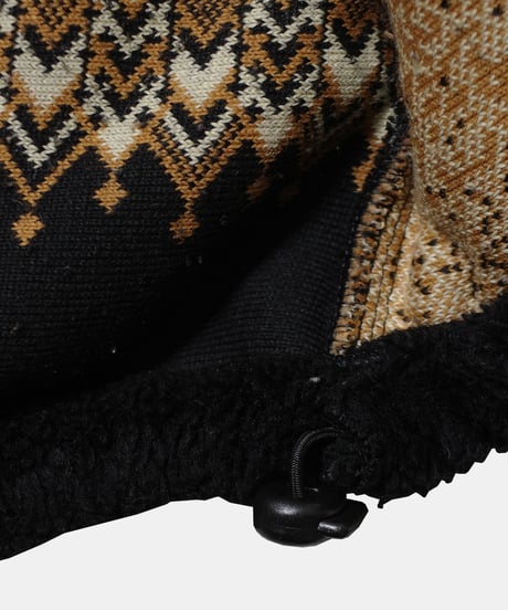 90's Black Mountain Animal Patterned Zip-up Fleece Jacket M