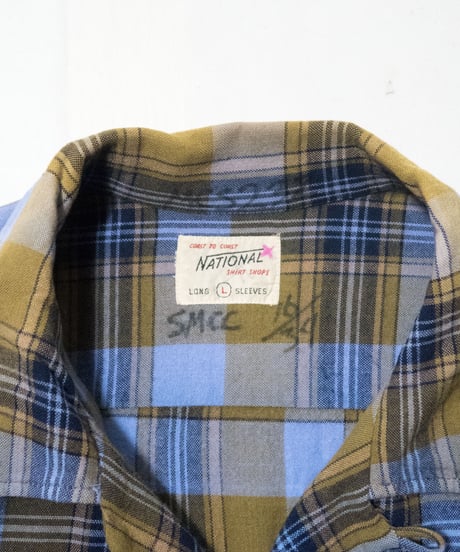 50-60's National Check OC Shirts L
