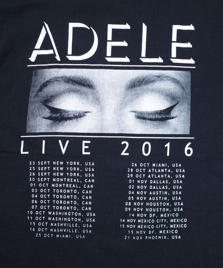 2016's Adele"Live 2016 Tour" S/S T-shirts