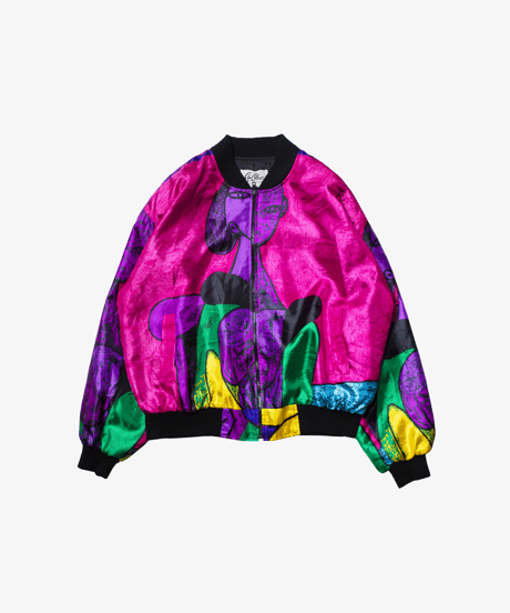 90's Picasso All Over Print Satin Jacket