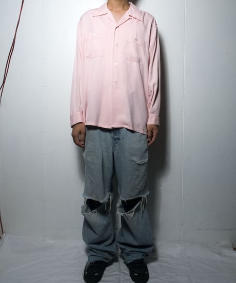 50's Mac phergus Rayon Open Collar Shirts XL