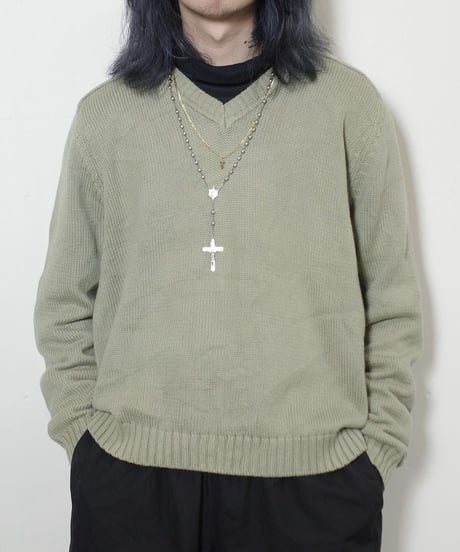 Deadstock 90's ST. John's Bay Cotton V-Neck Sweater L