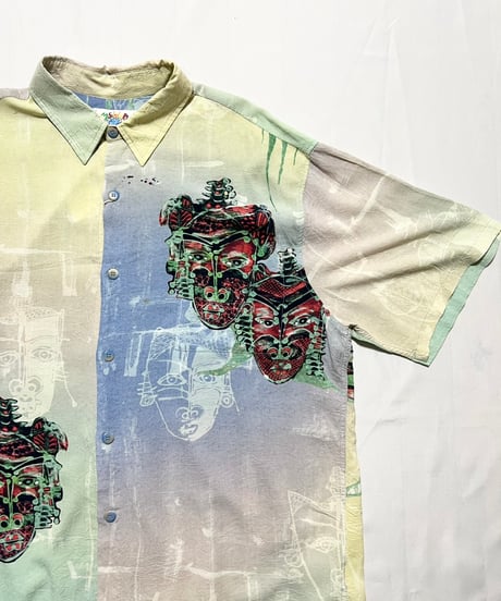 80-90's Jams World Spun-Crushed Rayon Hawaiian Shirts XL