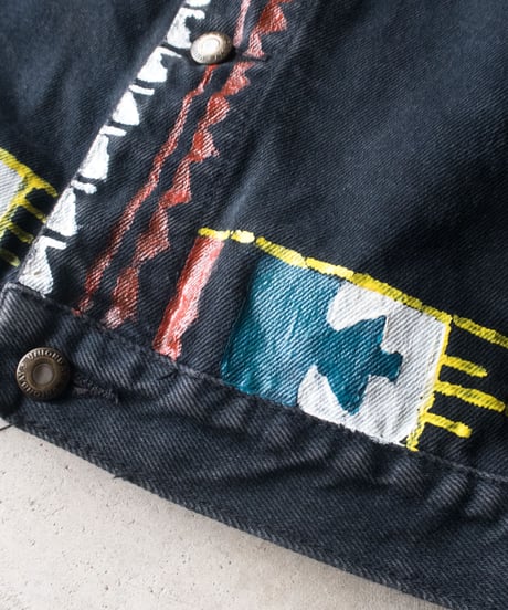 90's UNIONBAY Hand Painted Trucker Jacket M