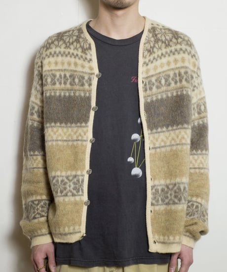 60's Jantzen Wool / Mohair Mixed Stripe Cardigan L