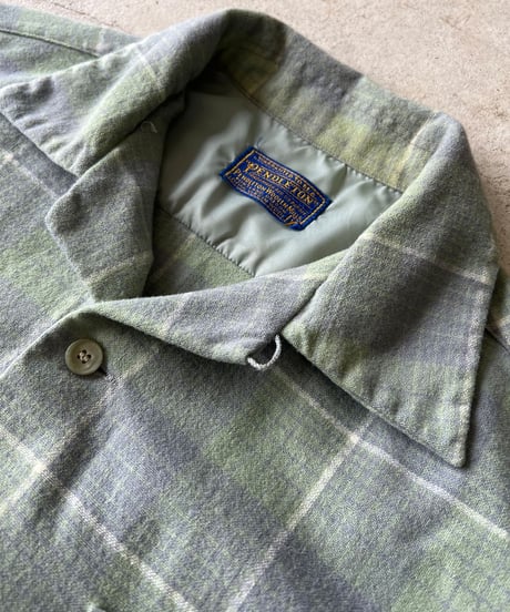 60's PENDLETON Wool Check Board Shirts M