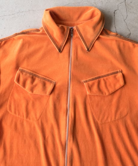 80's ISSEY MIYAKE Sports Velour Zip Up Shirts M