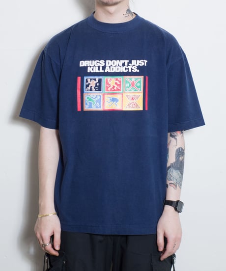 90's Keith Haring "Drugs Don't Just Kill Addicts" S/S T-shirts