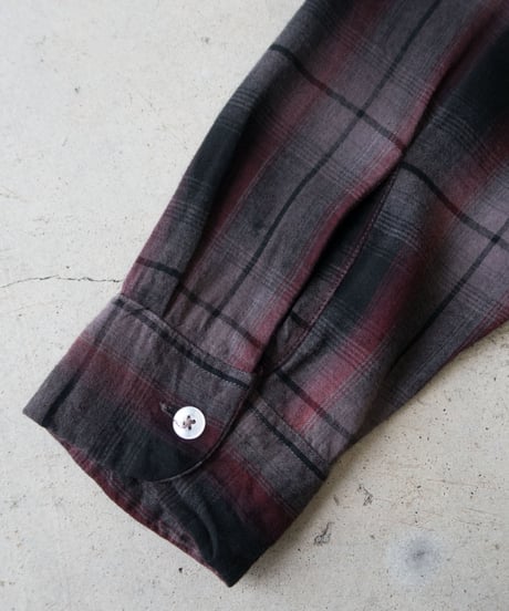 60's Grant-Crest Over dyed Ombre Check Shirts L