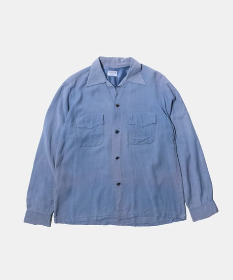 50's Daily Double Open Collar Rayon Shirts M