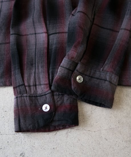 60's Grant-Crest Over dyed Ombre Check Shirts L