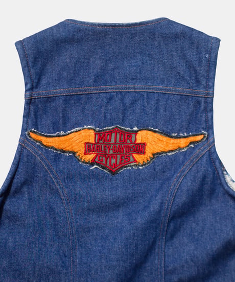 80's Wrangler Customized Denim Vest "Motorcycle"