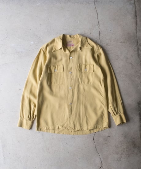 60's Jayson  Cotton/Rayon Loop Collar Shirts L