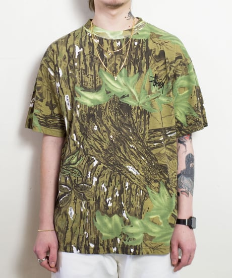 90's Stussy Realtree Patterned S/S T-shirts L