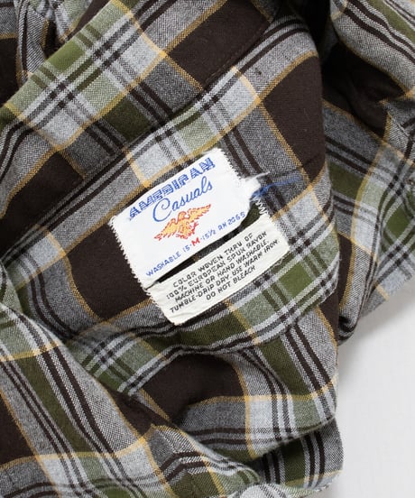 70's American Casuals Rayon Check Shirts M