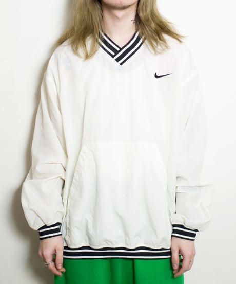 90's NIKE V-Neck Windbreaker L